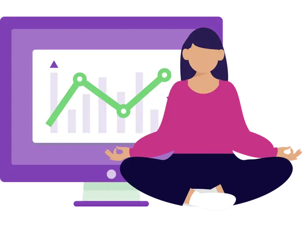 Businesswoman doing meditation  Illustration