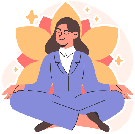 Businesswoman doing meditation  Illustration