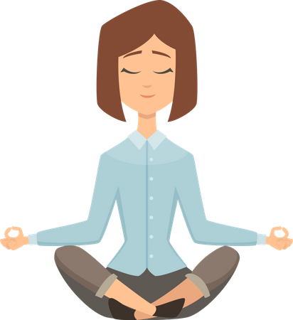 Businesswoman Doing Meditation  イラスト