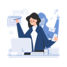 free multitasking businesswoman illustrations