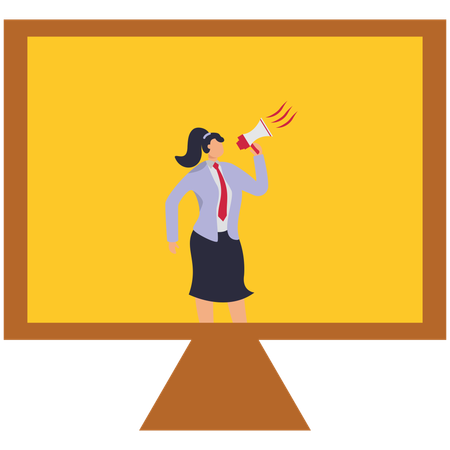 Businesswoman doing online blood donation announcement  Illustration