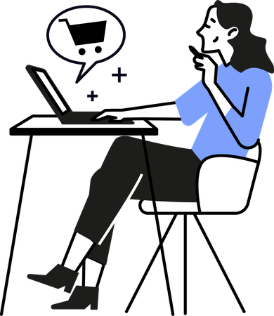 Businesswoman doing online shopping  Illustration