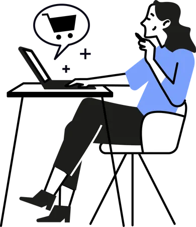 Businesswoman doing online shopping  Illustration