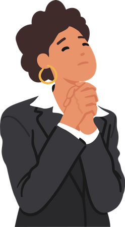 Businesswoman doing praying  Illustration