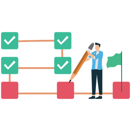 Businesswoman doing project analysis  Illustration