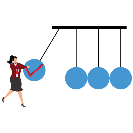 Businesswoman doing project management  Illustration
