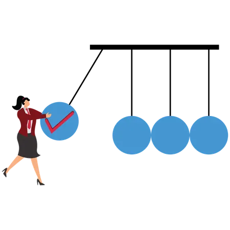 Businesswoman doing project management  Illustration