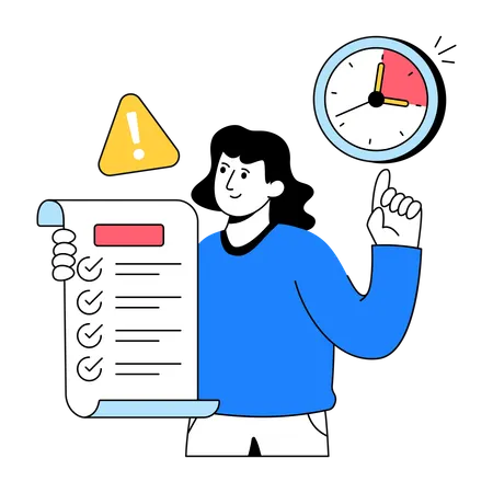 Businesswoman Doing Project Management  Illustration