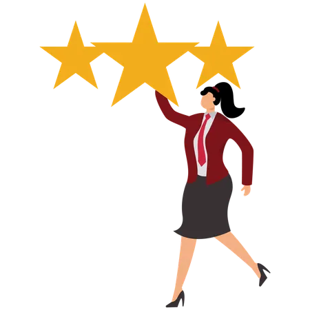 Businesswoman doing Quality control  Illustration