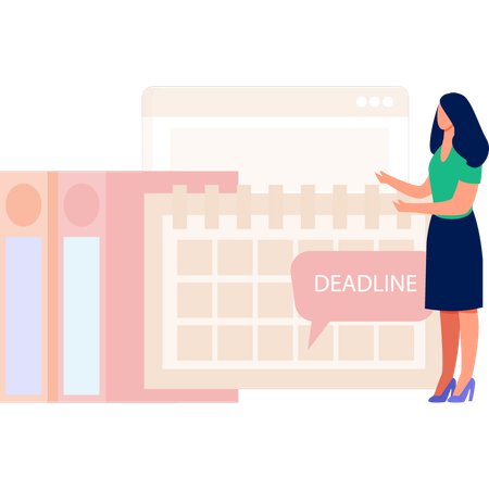 Businesswoman doing reminder meeting deadline  Illustration