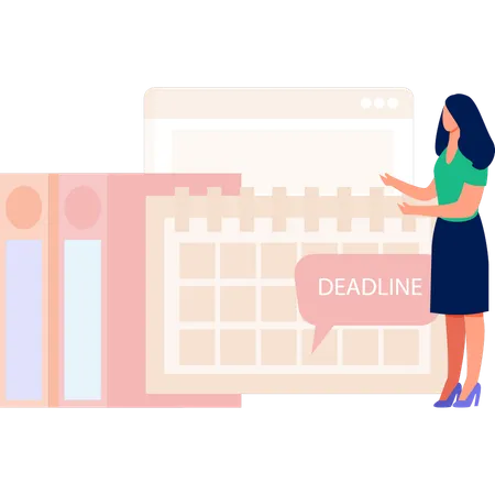 Businesswoman doing reminder meeting deadline  Illustration