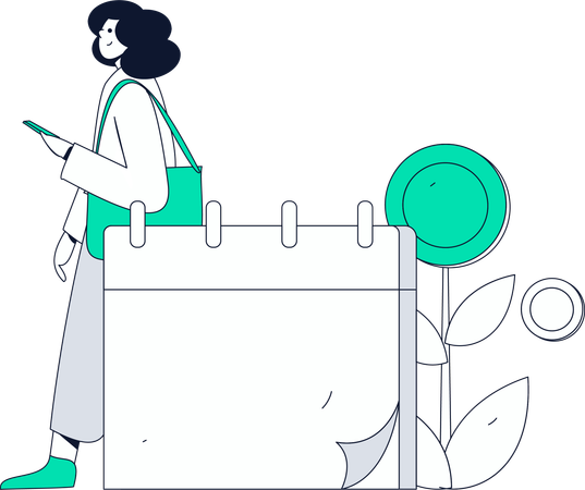 Businesswoman doing task scheduling  Illustration