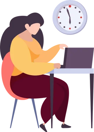 Businesswoman doing time management  Illustration