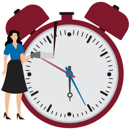 Businesswoman doing time management  Illustration