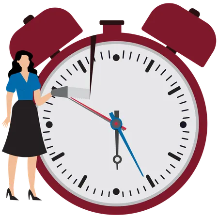 Businesswoman doing time management  Illustration