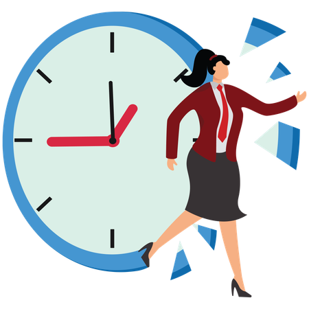 Businesswoman doing time management  Illustration