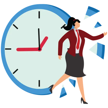 Businesswoman doing time management  Illustration