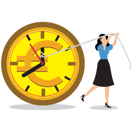 Businesswoman doing time management  Illustration