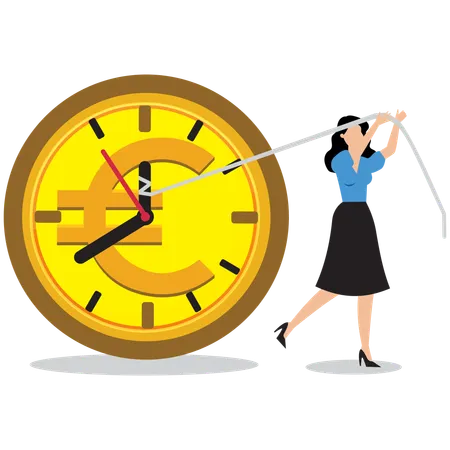 Businesswoman doing time management  Illustration