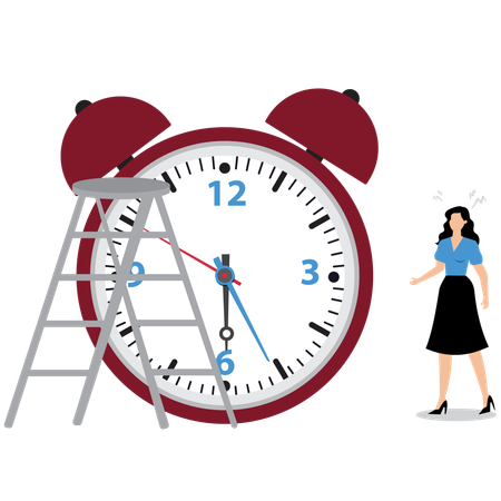 Businesswoman doing time management  Illustration