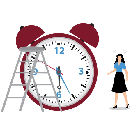 Businesswoman doing time management  Illustration