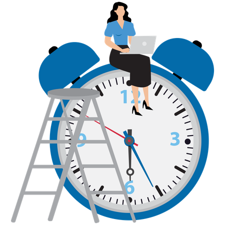 Businesswoman doing time management  Illustration