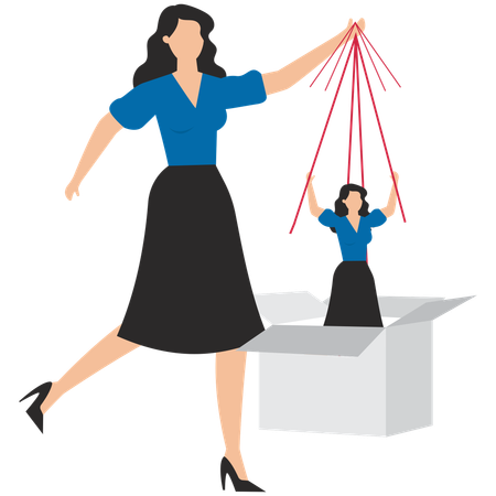 Businesswoman dominating business employee  Illustration