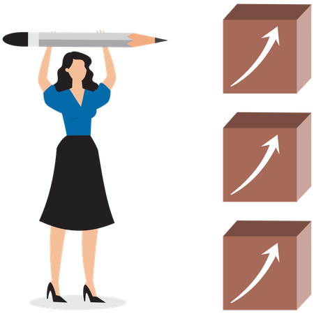 Businesswoman done check marking all checkboxes  Illustration