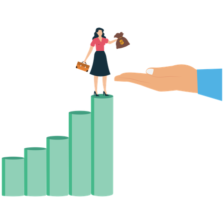 Businesswoman Empowered by Support  Illustration