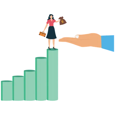 Businesswoman Empowered by Support  Illustration