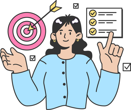 Businesswoman encourages employee for completing tasks  Illustration