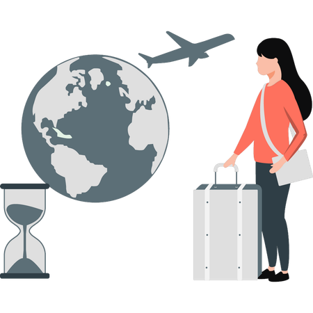 Businesswoman enjoying international journey  Illustration