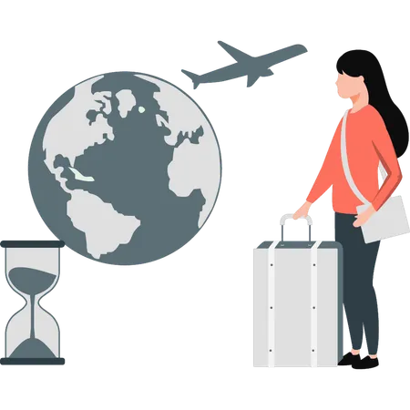 Businesswoman enjoying international journey  Illustration