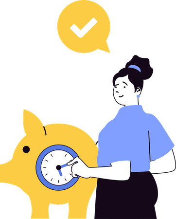 Businesswoman explaining savings management  Illustration