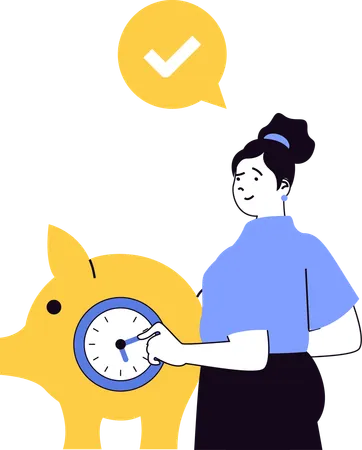 Businesswoman explaining savings management  Illustration