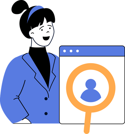 Businesswoman explaining user target techniques  Illustration