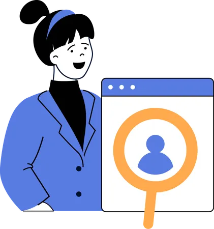 Businesswoman explaining user target techniques  Illustration