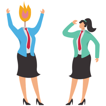 Businesswoman facing business anxiety  Illustration