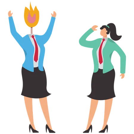 Businesswoman facing business anxiety  Illustration