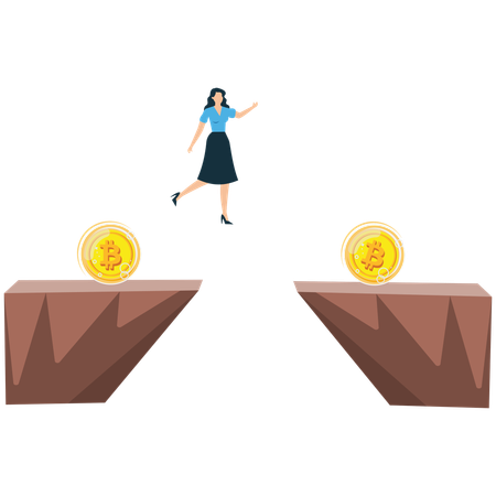 Businesswoman facing business challenge  Illustration
