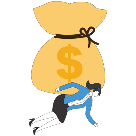 Businesswoman facing business crisis  Illustration