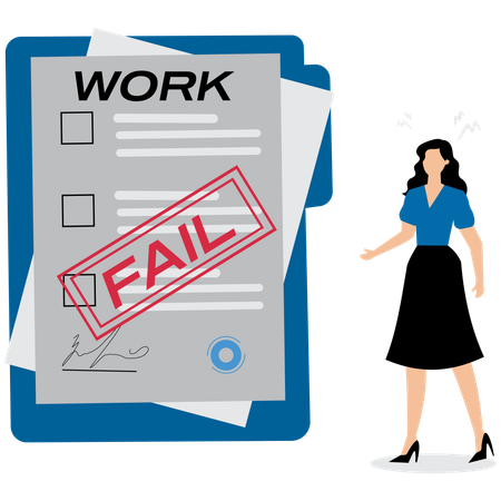 Businesswoman facing business failure  Illustration