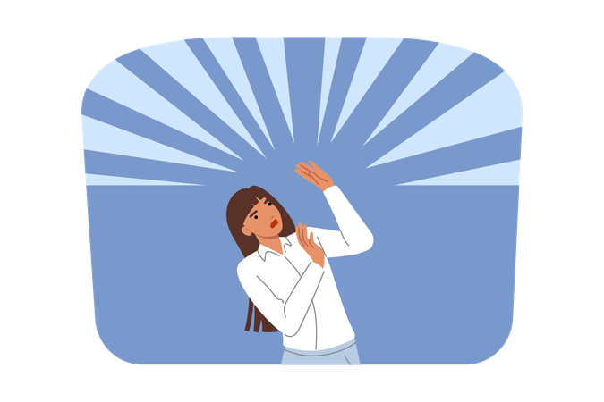 Businesswoman facing business pressure  Illustration