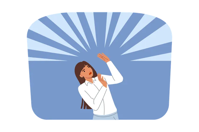 Businesswoman facing business pressure  Illustration