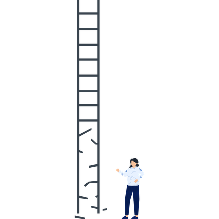 Businesswoman facing Challenge Failure and Overcoming Obstacles  Illustration