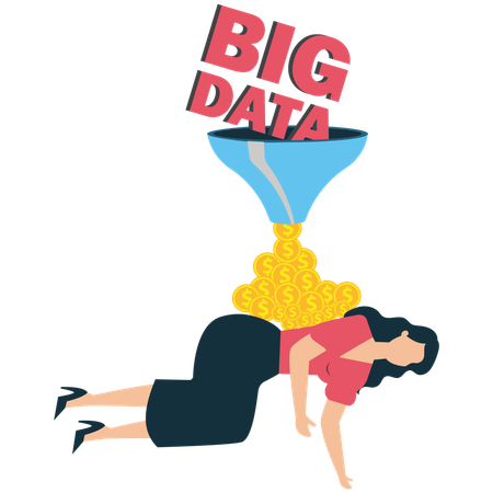 Businesswoman facing data overload  Illustration