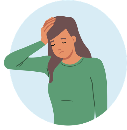 Businesswoman facing mental illness  Illustration