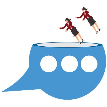 Businesswoman falling into business scam  Illustration