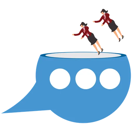 Businesswoman falling into business scam  Illustration