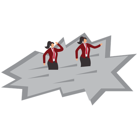 ビジネスの罠に陥るビジネスウーマン  イラスト